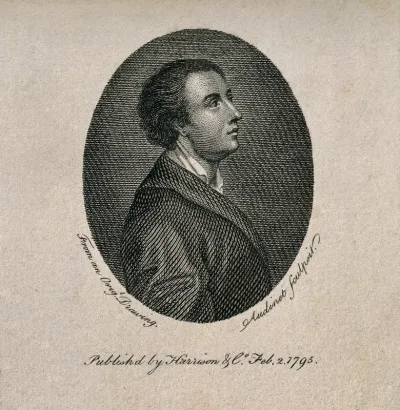 Mark Akenside. Line engraving by P. Audinet, 1795