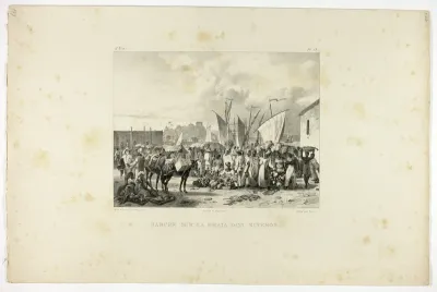 Market at Braïa dos Mineros, plate 13 from Customs and traditions of Negroes, volume 4 of Voyage pittoresque dans le Brésil