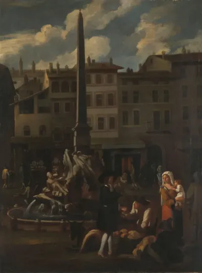 Market Scene in Rome, Piazza Navonna