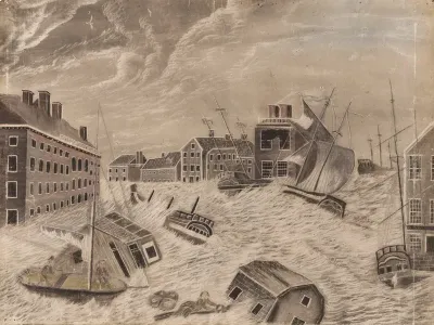 Market Square, Providence, Rhode Island, During the Great September Gale
