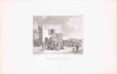 Markt en theater bij het gebouw van de stoommachine van de Quai de l'École