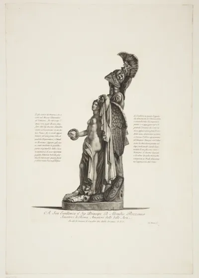 Marmortrofæ med sejrsgudinde fra Vatikanet, fundet nær Cornazzano af Gavin Hamilton i 1772