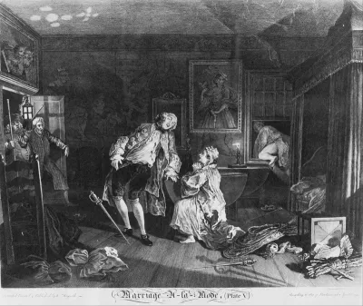 Marriage à la Mode, Plate 5, (The Death of the Earl)
