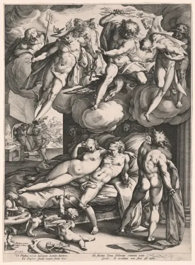 Mars and Venus Surprised by Vulcan