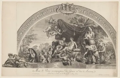 Mars en Venus met putti en Gratiën