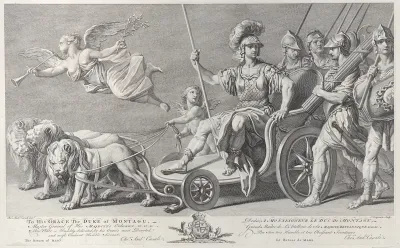 Mars on a chariot drawn by three lions