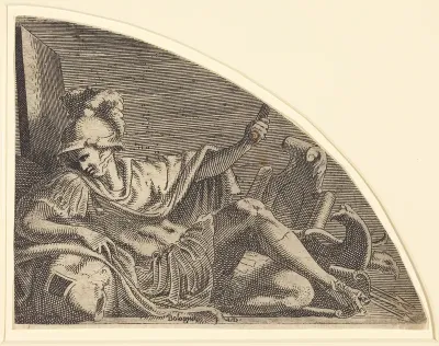 Mars Seated on Trophies