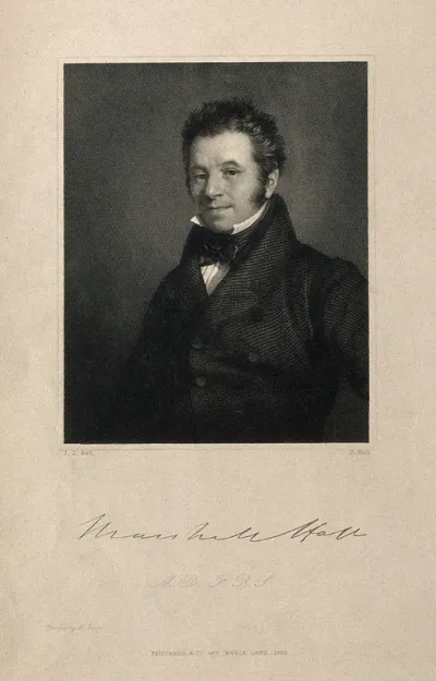 Marshall Hall. Stipple engraving by J. Holl, 1839, after J. Z. Bell