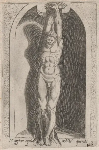 Marsias (Marsias apud nobile quende), from "Speculum Romanae Magnificentiae"