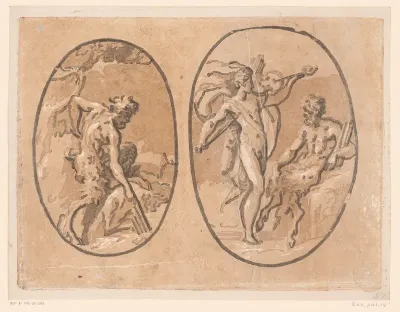 Marsyas vindt Minerva's panfluit en de wedstrijd tussen Apollo en Marsyas