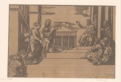 Marta leidt Maria Magdalena naar de tempel