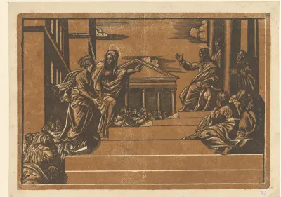 Marta leidt Maria Magdalena naar de tempel