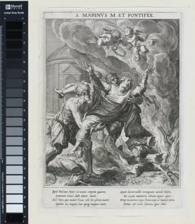 Marteldood van de heilige Marianus op een brandstapel