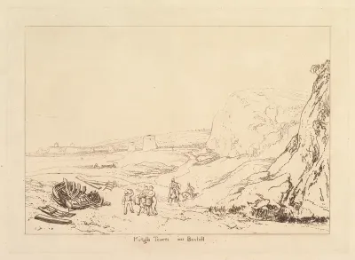 Martello Towers near Bexhill, Sussex (Liber Studiorum, part VII, plate 34)