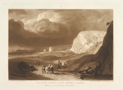 Martello Towers near Bexhill, Sussex, part VII, plate 34 from "Liber Studiorum"