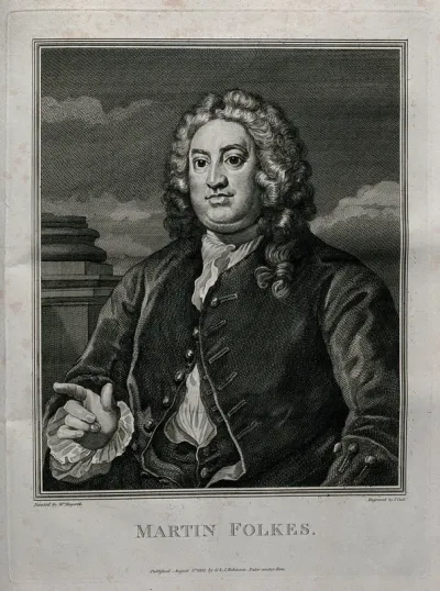 Martin Folkes. Engraving by T. Cook after W. Hogarth