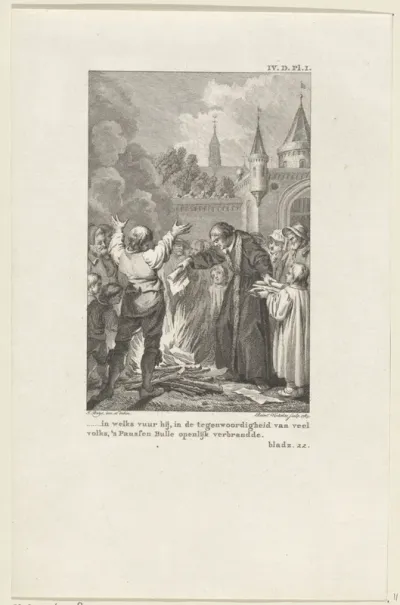 Martin Luther verbrandt de pauseijke bul