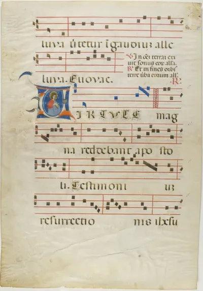 Martyr Saint in a Historiated Initial "V" from an Antiphonary