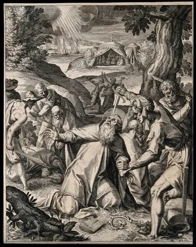 Martyrdom of Saint Boniface and massacre of other people behind