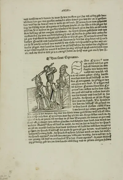Martyrdom of Saint Cipriano from Heiligenleben (Lives of the Saints), Plate 18 from Woodcuts from Books of the 15th Century