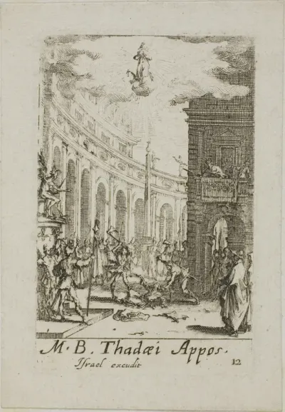 Martyrdom of Saint Thaddeus, plate twelve from The Martyrdoms of the Apostles