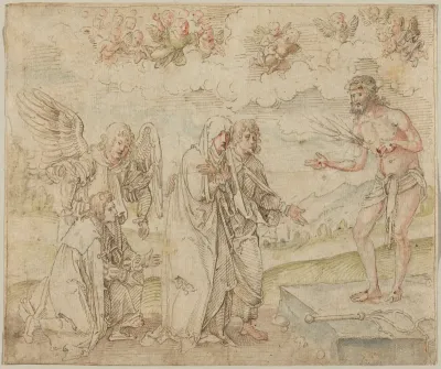 Mary and John before the Man of Sorrows