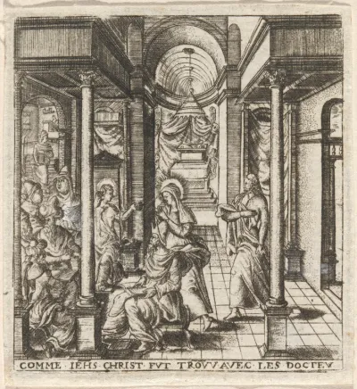 Mary and Joseph Find the Boy Jesus in the Temple with the Doctors