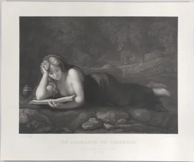 Mary Magdalene reading in the desert