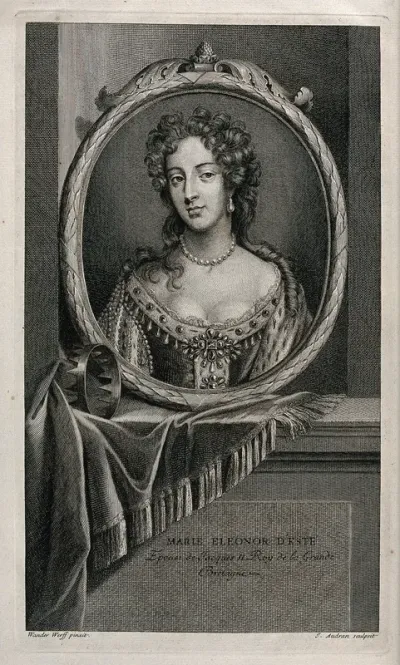 Mary of Modena. Engraving by J. Audran after A. van der Werff, ca. 1700