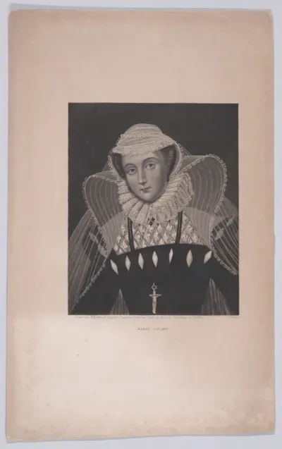Mary, Queen of Scots (from "Les Fleurs de la morale en action: ou Recueil d'anecdotes, propres à former le couer et l'esprit des jeunes gens," page 247)