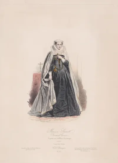 Mary, Queen of Scots (from "Modes et Costumes Historiques Étrangers," plate 21)