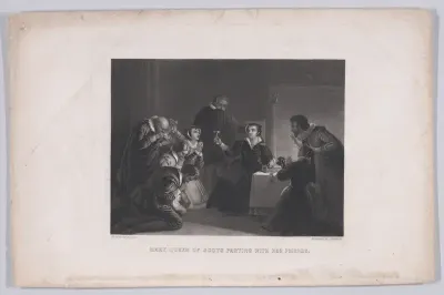 Mary, Queen of Scots parting with her friends (from "The American Eclectic Museum," volume 15, plate 2)
