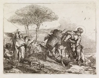 Mary Supported by Two Angels Follows Joseph (The Flight into Egypt XXV)