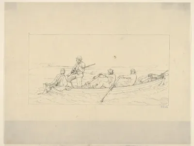 Marylanders Crossing the Potomac to Join the Southern Army (from Confederate War Etchings)