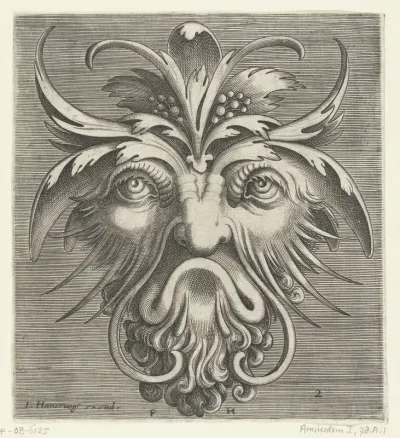 Masker met een baard met krullen
