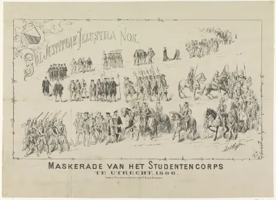 Maskerade van het Studentencorps te Utrecht, 1886
