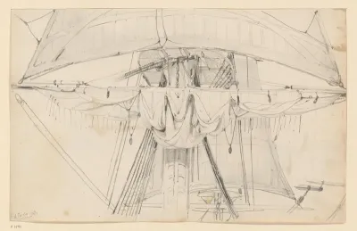 Mast met zeilen
