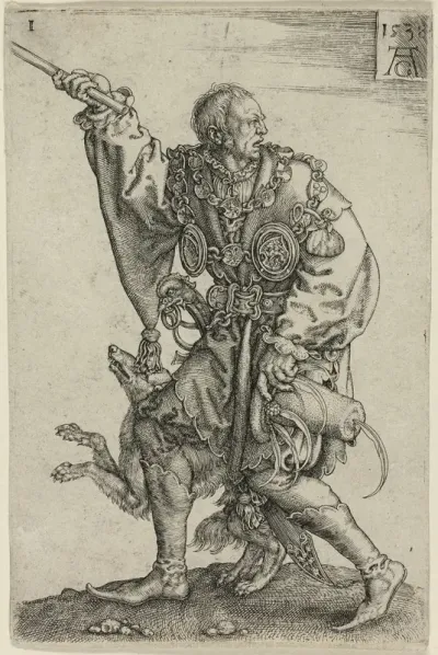 Master of Ceremonies with a Dog, plate one from the Large Wedding-Dancers