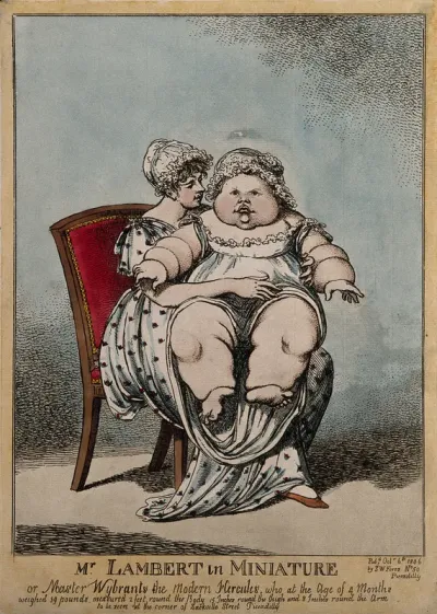 Master Wybrants, an infant weighing 39 pounds, on his mother's knee