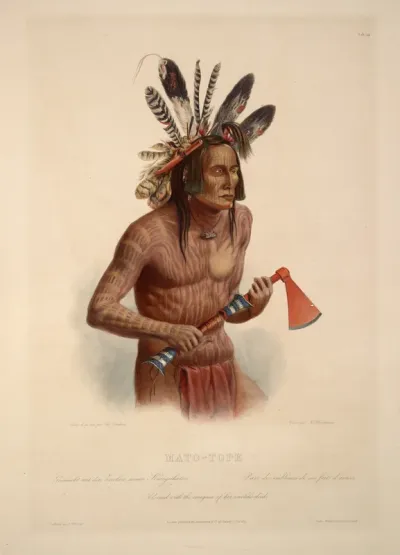 Mato Tope adorned with the insignia of his warlike deeds