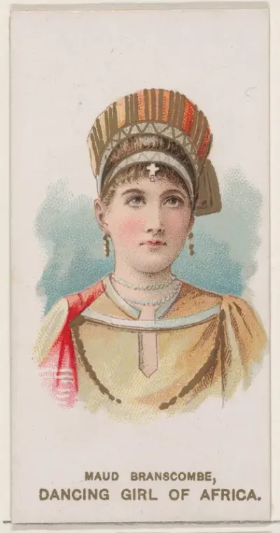 Maud Branscombe Dressed as Dancing Girl of Africa, from the set Actors and Actresses, Second Series (N71) for Duke brand cigarettes