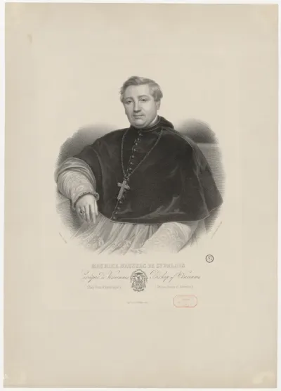 Maurice d'Aussac de St Palais, évêque de Vincennes (Etats-Unis d'Amérique). Ch. Vogt lith. 1852. Peint par Darjou, Paris, 1851