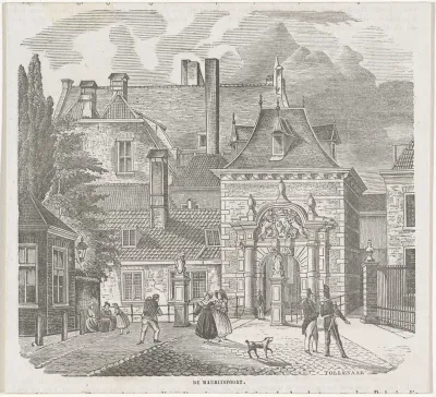 Mauritspoort aan het Binnenhof te Den Haag