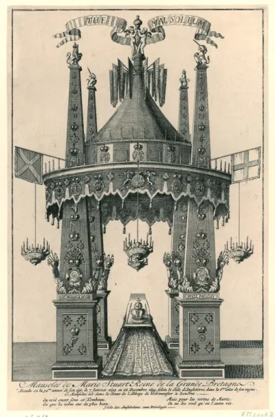 Mausoleum opgericht in Westminster Abbey voor de overleden koningin Maria Stuart, 1695