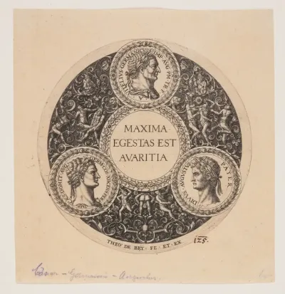 Maxima Egestas Est Avaritia, Design for a footed dish