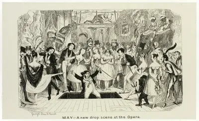 May - A New Drop Scene at the Opera from George Cruikshank's Steel Etchings to The Comic Almanacks: 1835-1853