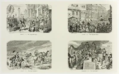 May – "All A Growing!" from George Cruikshank's Steel Etchings to The Comic Almanacks: 1835-1853 (top left)