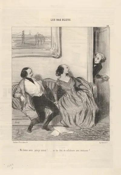 May I come in my dear, or are you still collaborating with Monsieur?, plate 29 from "The Bluestockings"