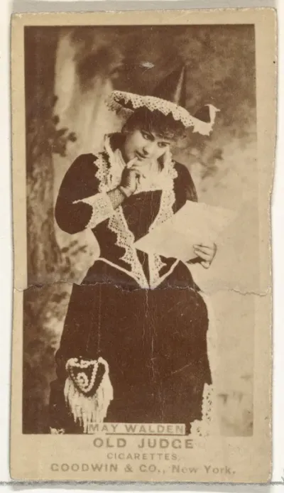 May Walden, from the Actors and Actresses series (N171) for Old Judge Cigarettes