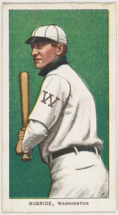McBride, Washington, American League, from the White Border series (T206) for the American Tobacco Company
